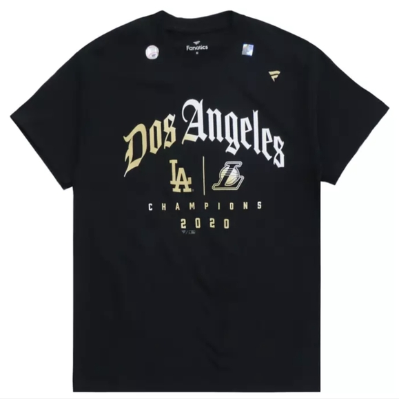 FANATICS Los Angeles Branded 2020 Dual City Champions Dos Angeles Shirt SZ large - Picture 2 of 8